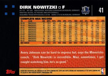 2007-08 Topps Chrome #41 Dirk Nowitzki Back