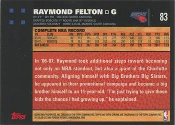 2007-08 Topps Chrome #83 Raymond Felton Back