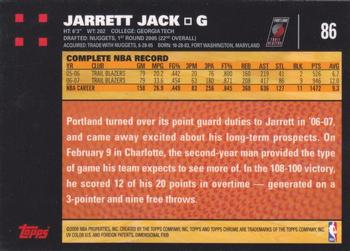 2007-08 Topps Chrome #86 Jarrett Jack Back