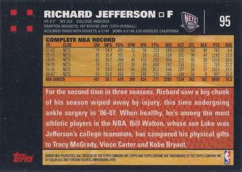 2007-08 Topps Chrome #95 Richard Jefferson Back