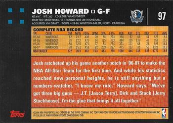 2007-08 Topps Chrome #97 Josh Howard Back