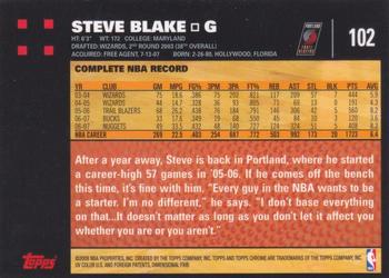2007-08 Topps Chrome #102 Steve Blake Back