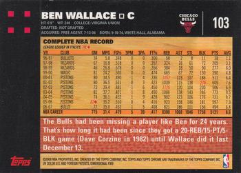 2007-08 Topps Chrome #103 Ben Wallace Back