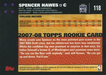 2007-08 Topps Chrome #118 Spencer Hawes Back