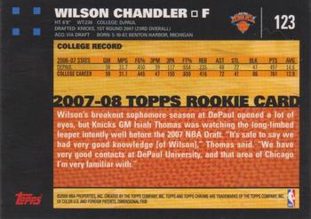 2007-08 Topps Chrome #123 Wilson Chandler Back