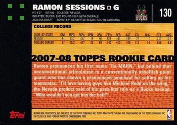 2007-08 Topps Chrome #130 Ramon Sessions Back
