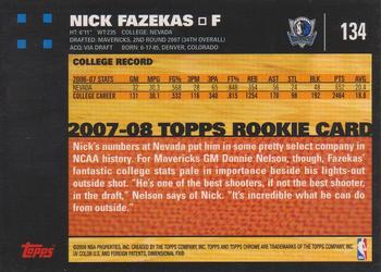 2007-08 Topps Chrome #134 Nick Fazekas Back