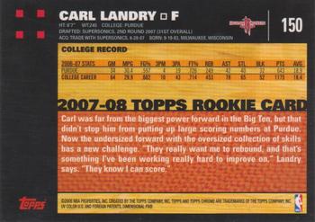 2007-08 Topps Chrome #150 Carl Landry Back