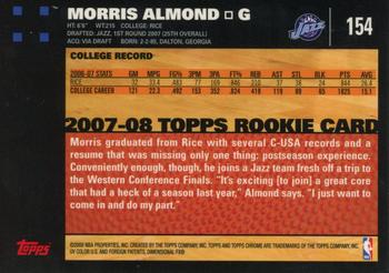 2007-08 Topps Chrome #154 Morris Almond Back