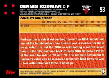 2007-08 Topps Chrome #93 Dennis Rodman Back
