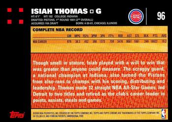 2007-08 Topps Chrome #96 Isiah Thomas Back