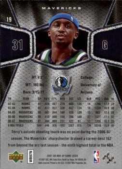 2007-08 SP Game Used #19 Jason Terry Back