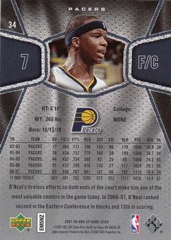 2007-08 SP Game Used #34 Jermaine O'Neal Back