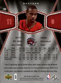 2007-08 SP Game Used #90 T.J. Ford Back