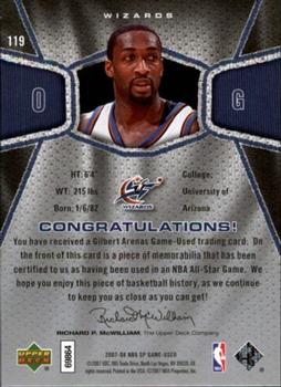 2007-08 SP Game Used #119 Gilbert Arenas Back