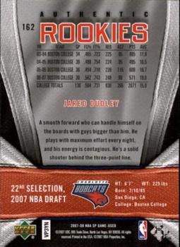 2007-08 SP Game Used #162 Jared Dudley Back