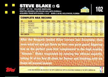 2007-08 Topps #102 Steve Blake Back
