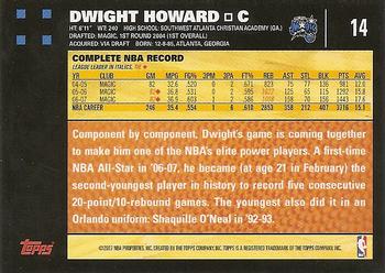 2007-08 Topps #14 Dwight Howard Back