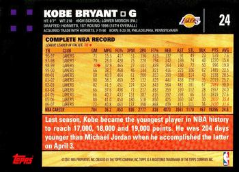 2007-08 Topps #24 Kobe Bryant Back