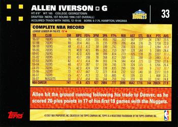 2007-08 Topps #33 Allen Iverson Back
