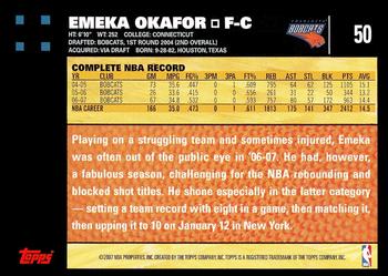 2007-08 Topps #50 Emeka Okafor Back