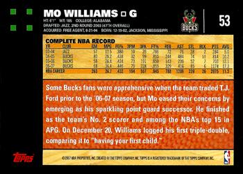 2007-08 Topps #53 Mo Williams Back