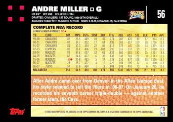 2007-08 Topps #56 Andre Miller Back