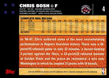 2007-08 Topps #4 Chris Bosh Back