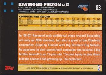 2007-08 Topps #83 Raymond Felton Back