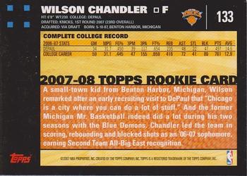 2007-08 Topps #133 Wilson Chandler Back