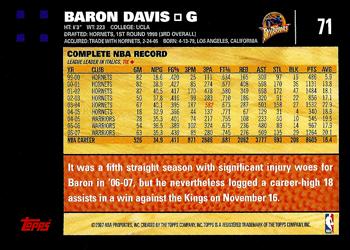2007-08 Topps #71 Baron Davis Back