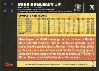 2007-08 Topps #76 Mike Dunleavy Back