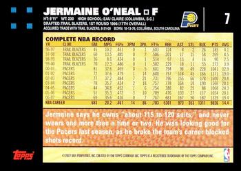 2007-08 Topps #7 Jermaine O'Neal Back