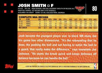 2007-08 Topps #80 Josh Smith Back