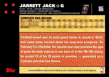 2007-08 Topps #86 Jarrett Jack Back