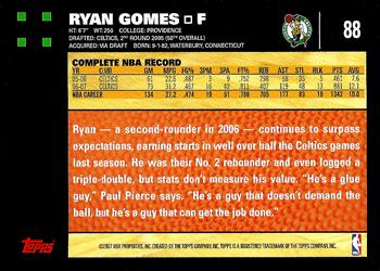 2007-08 Topps #88 Ryan Gomes Back