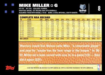 2007-08 Topps #8 Mike Miller Back