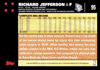 2007-08 Topps #95 Richard Jefferson Back