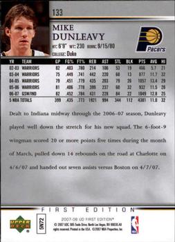 2007-08 Upper Deck First Edition #133 Mike Dunleavy Back