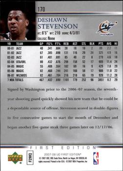 2007-08 Upper Deck First Edition #170 DeShawn Stevenson Back