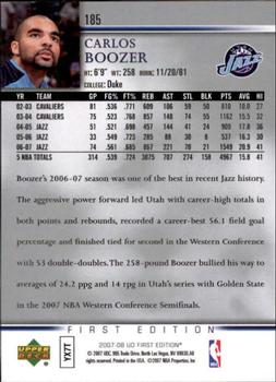 2007-08 Upper Deck First Edition #185 Carlos Boozer Back