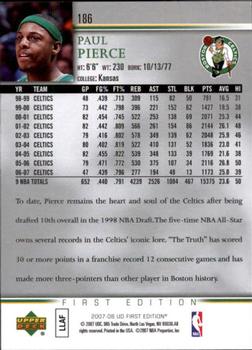 2007-08 Upper Deck First Edition #186 Paul Pierce Back