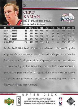 2007-08 Upper Deck #36 Chris Kaman Back