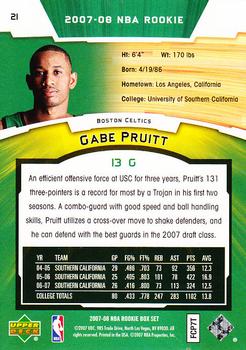 2007-08 Upper Deck Rookie Box Set #21 Gabe Pruitt Back