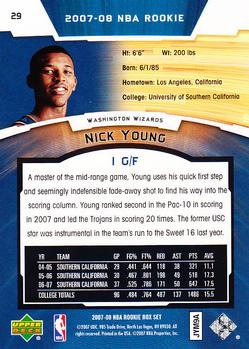 2007-08 Upper Deck Rookie Box Set #29 Nick Young Back