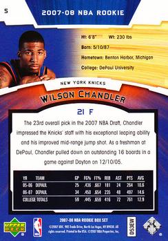 2007-08 Upper Deck Rookie Box Set #5 Wilson Chandler Back