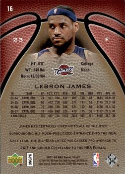 2007-08 Upper Deck Sweet Shot #16 LeBron James Back