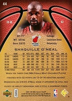 2007-08 Upper Deck Sweet Shot #44 Shaquille O'Neal Back
