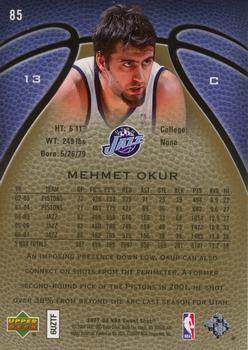 2007-08 Upper Deck Sweet Shot #85 Mehmet Okur Back