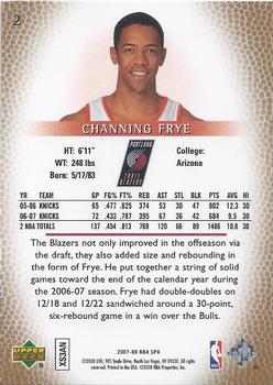 2007-08 SP Authentic #2 Channing Frye Back
